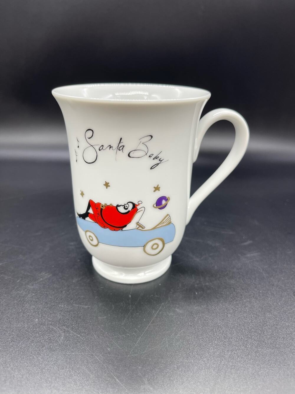 Pottery Barn Ceramic Santa Baby Coffee Cup Mug
